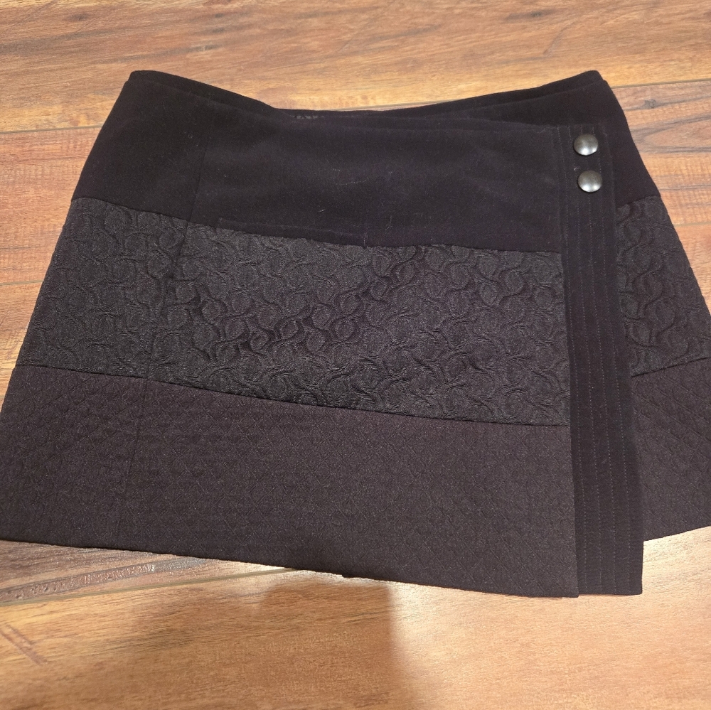 CAbi Black Wrap Mini Skirt Medium